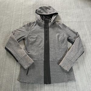 Athleta Victory Full Zip Hoodie Women’s Medium Charcoal Heather Space Dye Jacket